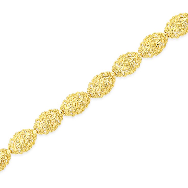 "14k solid gold filigree bracelet. measures approx 1/4\" by 7.5\"" Ornate Yellow Gold Jewelry With Decorative Band, 22k Gold Bracelets For Formal Occasions, Yellow Gold Oval Jewelry With Decorative Band, Ornate Gold Jewelry With Decorative Band, Classic 22k Gold Bracelets For Formal Occasions, Classic 22k Gold Bracelet For Formal Occasions, Formal Yellow Gold Bracelet With Decorative Band, Oval Yellow Gold Jewelry With Decorative Band, Exquisite 14k Gold Jewelry With Intricate Design