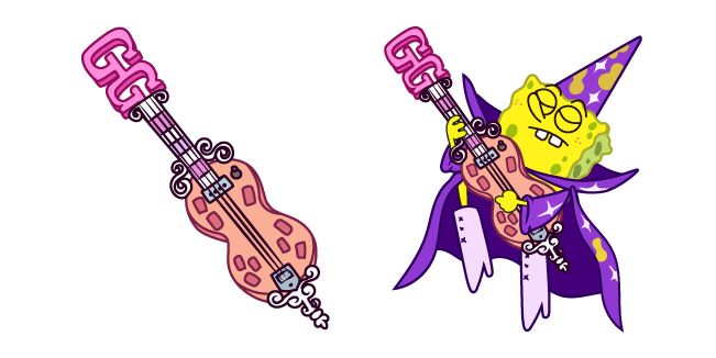 two cartoon characters with guitars in their hands