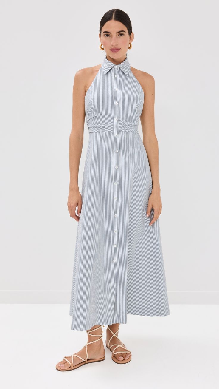 Fast Free Shipping & Free Returns on Veronica Beard Mackey Dress at Shopbop. Shop new arrivals from Veronica Beard at Shopbop.com Beard Colour, Cotton Maxi, Maxi Dress Cotton, Khaki Dress, Silk Charmeuse, Blue Midi Dress, Women's Wardrobe, Veronica Beard, White Maxi Dresses