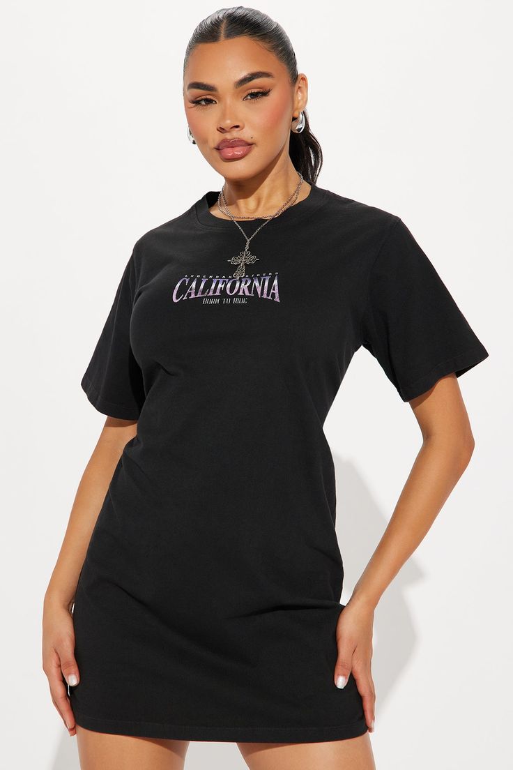 Available In Black/combo. Mini T-Shirt Dress Short Sleeves Crew Neckline California Graphic Lace Up Back Stretch Disclaimer: Due To The Printing Process A Difference In Saturation May Occur. Each Garment Is Unique. 100% Cotton Imported | California Mini T-Shirt Dress in Black size XS by Fashion Nova Graphic Tee T-shirt Dress With Crew Neck, Graphic Print T-shirt Dress With Crew Neck, Graphic Print Crew Neck T-shirt Dress, Graphic Print Short Sleeve T-shirt Dress, Summer Streetwear T-shirt Dress With Crew Neck, Summer Streetwear Crew Neck T-shirt Dress, Graphic Print T-shirt Dress For Streetwear, Black Graphic Print T-shirt Dress With Crew Neck, Black Crew Neck T-shirt Dress With Graphic Print