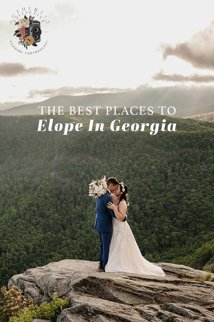 Couple getting married in the mountains in Georgia Wedding In Georgia, Mountain Wedding Georgia, North Georgia Elopement, Savannah Georgia Elopement, Places To Elope In The Us, Best Places To Elope In The Us, Atlanta Date Ideas, Small Wedding Locations, Atlanta Elopement