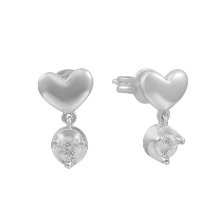 Add a touch of love to your look with our Lovely Earrings. These heart-shaped studs feature a sparkling cz stone that catches the light with every move. Perfect for adding a playful and romantic touch to any outfit. So cute, they'll make your heart skip a beat ! Lovely Earrings, Cz Stone, Of Love, So Cute, Silver Earrings, Sparkle, Make Your, Make It Yourself, Silver