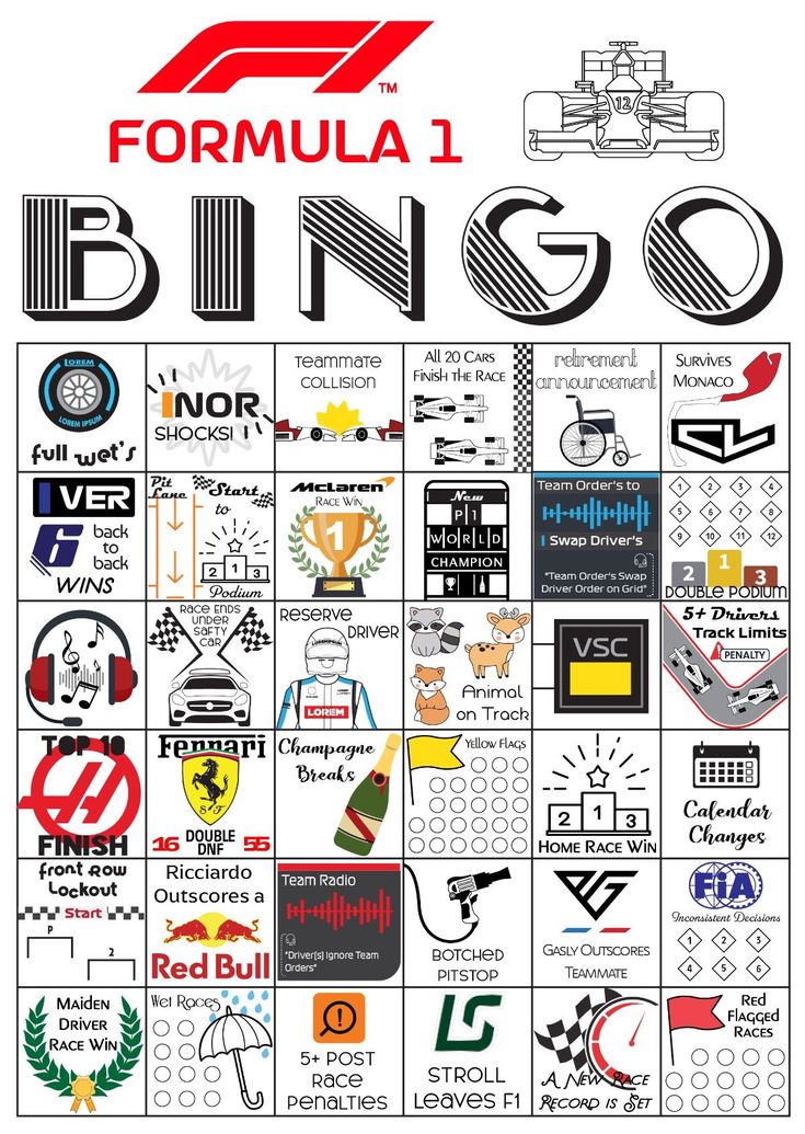 2024 Formula 1 BINGO F1 Bingo Card 2024, F1 Bingo 2024, F1 Bingo, Monopoly Cards, Bingo Online, Free Bingo Cards, Online Roulette, Bingo Template, F1 Memes