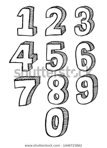 hand drawn numbers and numerals