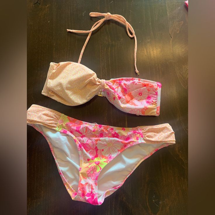 Strapless Or Straps (Never Used) Bikini From Victoria’s Secret Pink. Size Medium. Neon Orange And Pink Design. Summer Bandeau Tankini In Pink, Strapless Pink Tankini For Summer, Pink Bandeau Stretch Tankini, Pink Strapless Summer Tankini, Pink Bandeau Tankini With Stretch, Summer Strapless Pink Tankini, Pink Stretch Bandeau Tankini, Strapless Pink Summer Tankini, Pink Bandeau Tankini For Beach Party