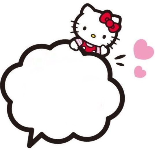 a hello kitty sitting on top of a cloud