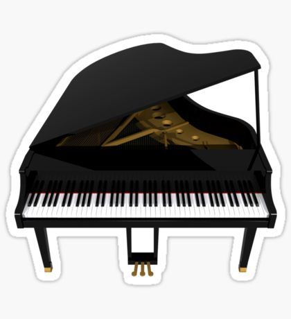 a grand piano sticker on a white background