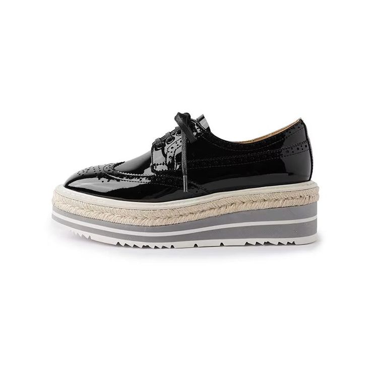 Elevate your everyday look with our LuxeLeather Square Toe Casual Shoes, crafted with genuine cow leather for a touch of luxury. The modern square toe shape and lace-up closure ensure a secure fit, while the flat platform provides stability and support for all-day wear. With excellent traction from the rubber outsole and cushioning from the sheepskin insole, these shoes offer both style and comfort. Upgrade your footwear collection and experience luxury like never before. Shop now and step into Summer Oxfords With Leather Sole For Office, Summer Office Oxfords With Leather Sole, Casual Patent Leather Oxfords With Rubber Sole, Patent Leather Lace-up Shoes For Office, Chic Lace-up Shoes For Workwear, Summer Leather Sole Oxfords For Work, Trendy Low-top Oxfords With Brogue Detailing, Casual Patent Leather Low-top Lace-up Shoes, Casual Low-top Patent Leather Lace-up Shoes