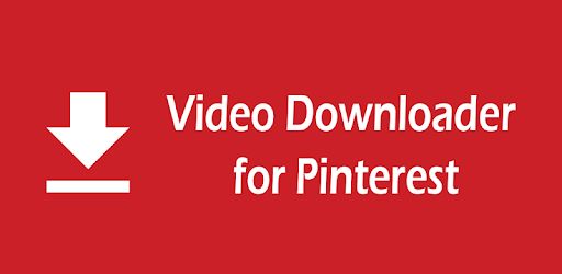 the text video downloader for pinterest is shown in white on a red background