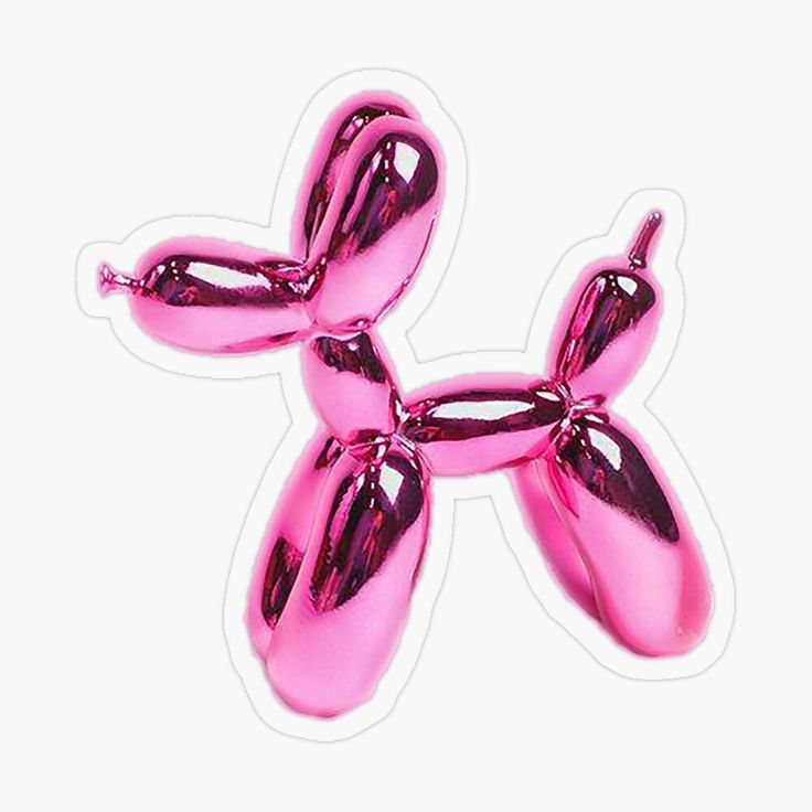 a pink balloon dog sticker on a white background