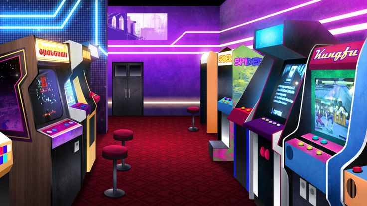 an image of a video game room with arcade machines