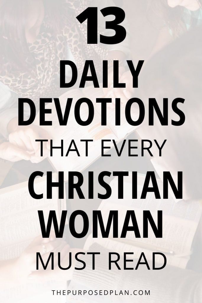 three women reading books with the text 13 daily devots that every christian woman must read