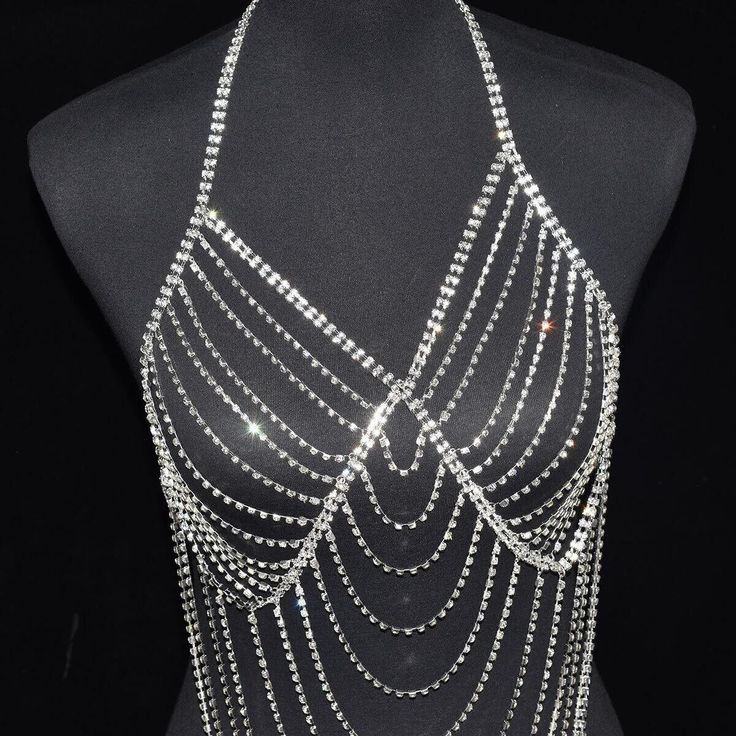 New! Womens Rave Bralette Rhinestone Sparkly Necklace Waist Chain Skirt  Body Jewelry was just added to eBay. Check it out! #eBay #eBaySeller Chain Skirt, Sparkly Necklace, Waist Chain, Wire Work, Bra Set, 30th Birthday, Body Jewelry, Jewelry Set, Check It Out