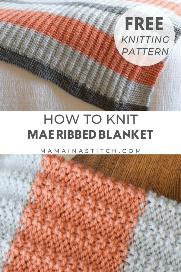 an orange and gray knitted blanket with text overlay that says how to knit the marlbeblanket