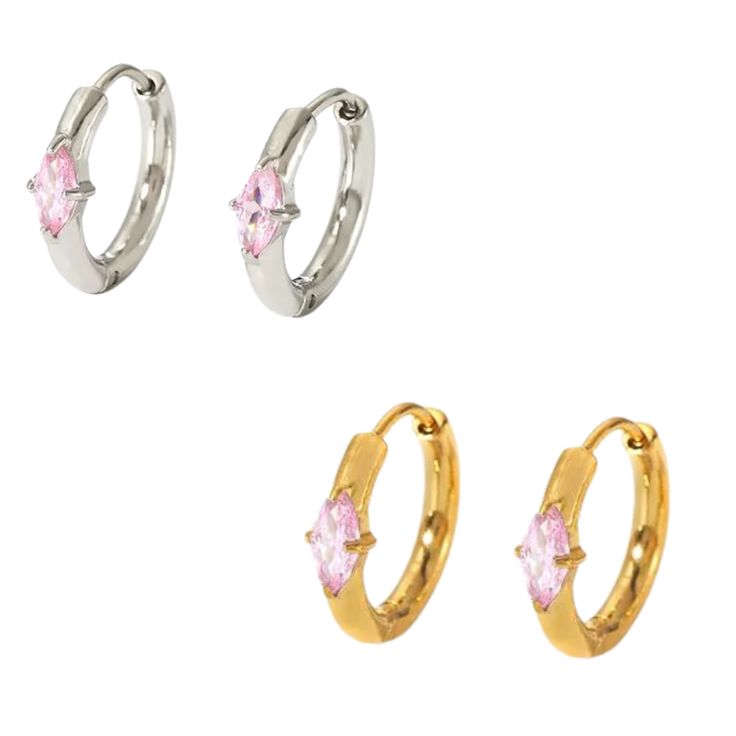 The Adore you Earring is made with a minimalist pink zircon that will make you shine every day. Perfect to stack with your favorite earrings or to wear everyday. Pink Zircon, Adore You, Silver Roses, Pink And Gold, Silver Gold, Porter, Rose Gold, Make It Yourself, Silver