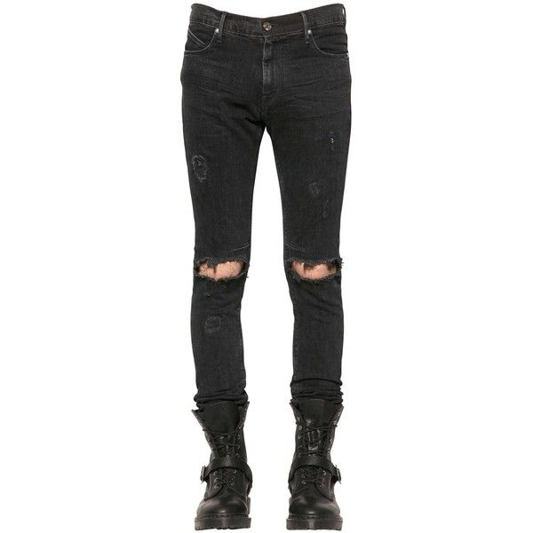 Rta Men 16.5cm Destroyed Stretch Denim Jeans (605 CAD) ❤ liked on Polyvore featuring men's fashion, men's clothing, men's jeans, pants, bottoms, men, washed black, mens super skinny jeans, mens button fly jeans and mens skinny jeans Torn Pants, Bottoms Men, Marvel Clothes, Ripped Jeans Men, Torn Jeans, Black Ripped Jeans, Destroyed Jeans, Fit Men, Jeans Mens