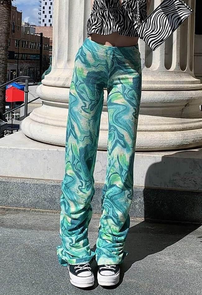 ⚡️Free Shipping 2022 Wave Print Tie-Dye Stacked Pants Green M under $28.99 in Pants Online. * 95% Polyester + 5% Spandex. Soft, good drape, and breathable.. *The stacked pants feature wide-leg, tie-die, high-waisted, knitted, ruched, and Y2K fashion style.. * These pants are perfect to match with your crop tops, tank tops, corset, cami tops, blouse, hoodies, and T-shirt. Great for streetwear, casual, shopping, school, vacation, and work. ✓2022 SPRING DROPS✓Available on Amazon USA. Check reviews Stacked Pants, Pant Trousers Women, Streetwear Sweatpants, E Girl Aesthetic, Flattering Pants, School Vacation, Casual Sweatpants, Pants Green, Y2k Aesthetic Outfits