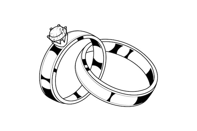 two wedding rings that are sitting on top of each other