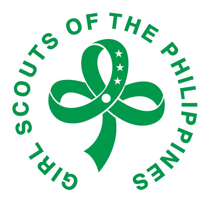 the scouts of the philippines logo with green ribbon and stars on it's side