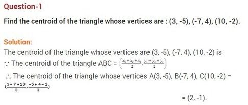 an exercise for finding the center of a triangle with two sides that are congruent