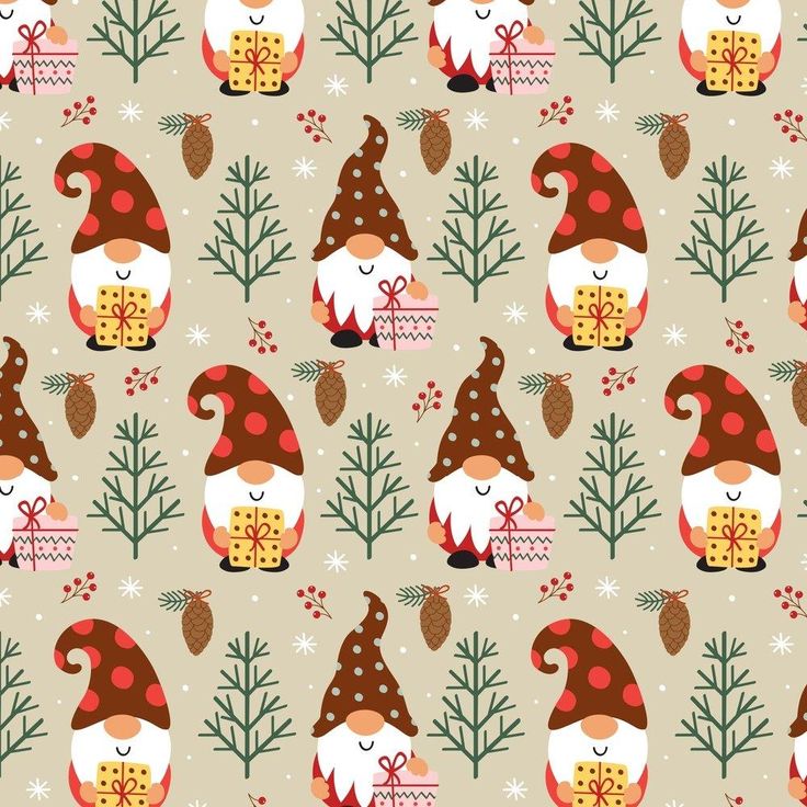 The Gift Of Giving Gnome Fabric - Tan - ineedfabric.com Christmas Phone Wallpaper Gnomes, Gnome Wallpaper Christmas, Christmas Prints And Patterns, Gnome Fabric, Gnome Wallpaper, Dickson Tennessee, Holiday Gnomes, Christmas Phone Wallpaper, Cute Christmas Wallpaper