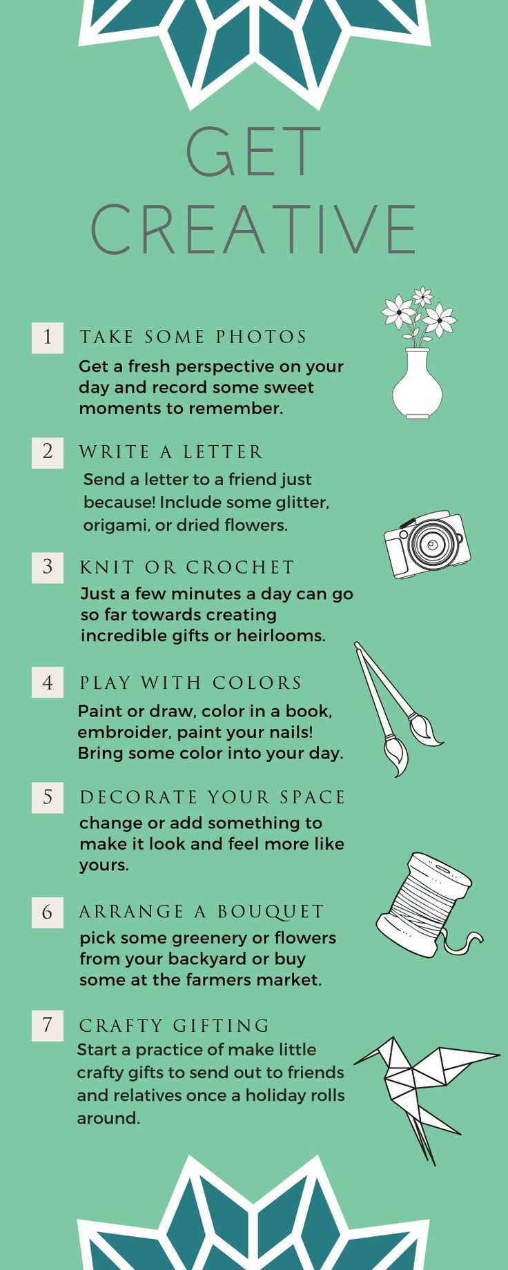 an info sheet describing how to get creative