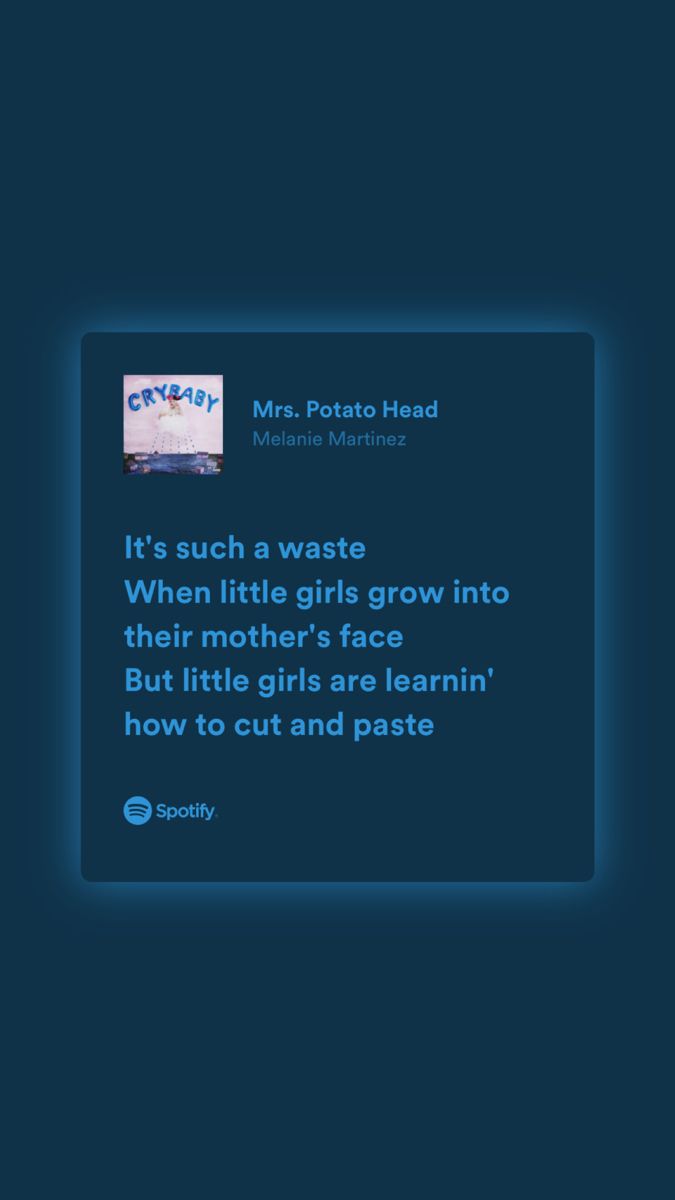 Mrs Potato Head Melanie Martinez, Melanie Martinez Lyrics, Song Qoutes, Mrs Potato Head, Kpop Iphone Wallpaper, Mr Potato Head, Music Is My Escape, Potato Heads, Potato Head