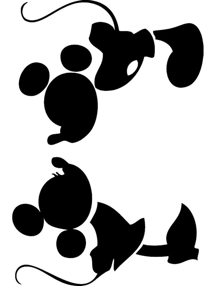 the silhouettes of mickey mouse and pluto