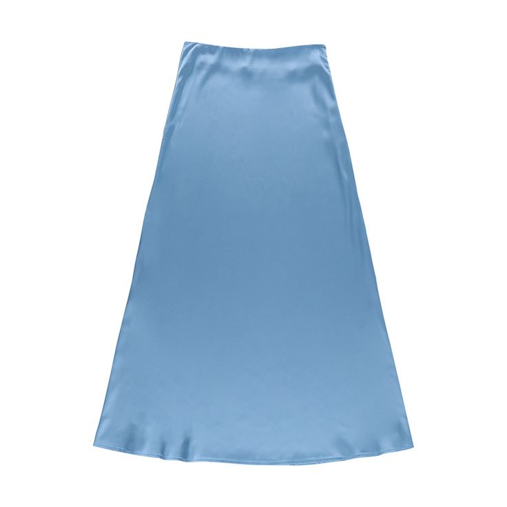 This Icy Blue Silk Skirt is here to keep you stylish. The icy blue hue will go with any top, while the lightweight texture and flowy fabric will keep you feeling cool. Wear it to work or on a date night with cute boots, this skirt is your one-stop-shop for all of your wardrobe needs. Relaxed Fit Satin Maxi Skirt, Casual Satin Flowy Skirt, Casual Satin Lined Skirt, Casual Satin Skirt For Summer, Spring Satin Full Skirt, Spring Full Satin Skirt, Casual Satin Long Skirt, Casual Long Satin Skirt, Solid Color Long Satin Skirt