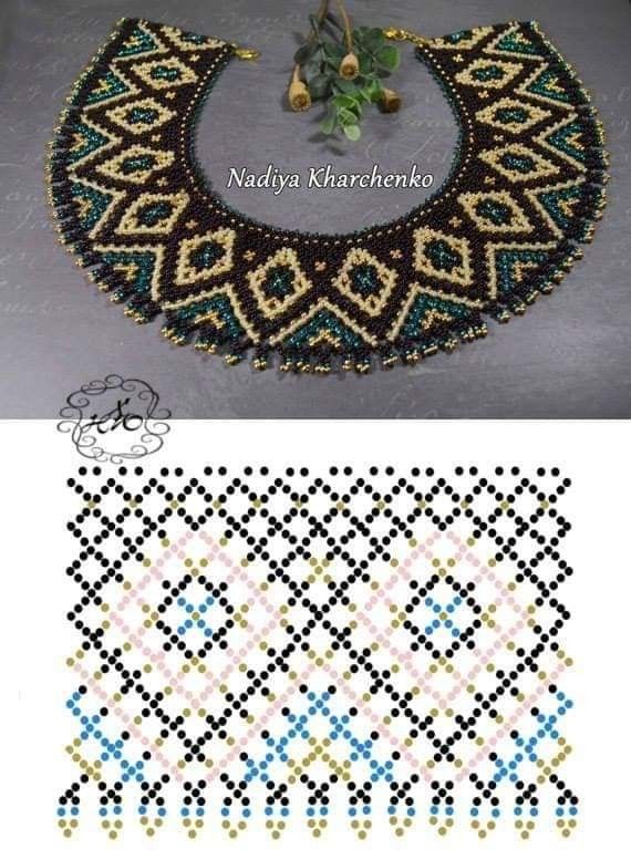 two pictures with different designs on them and the same image in each one, both showing beads