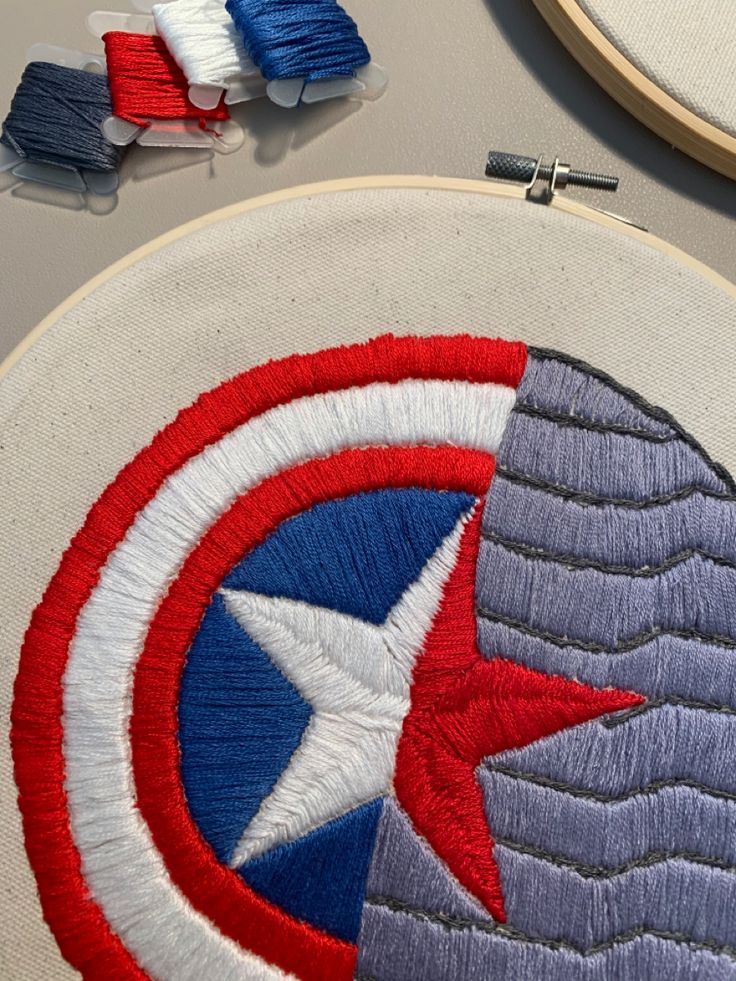 the captain's shield has been made into an applique