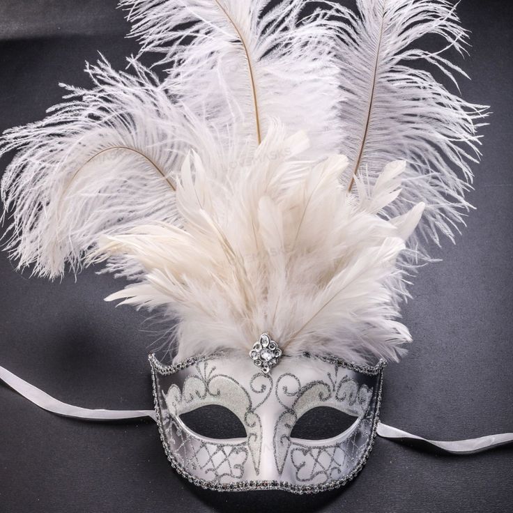 100% Brand New, High Quality Made From Paper Mache, Rhinestones, Glitter, And Feather This Mask Fits Most Adults Comes With Silk Ribbon Ties On 2 Sides To Wear And Keep The Mask In Place On Your Face Usm-M6151-Svwt Elegant White Masquerade Mask For Carnival, Elegant White Masquerade Mask For Mardi Gras, White Mardi Gras Masquerade Masks, White Masks For Carnival Party, White Party Masks For Carnival, White Carnival Party Mask, White Carnival Party Masks, Elegant White Eye Mask, Elegant White Masquerade Mask