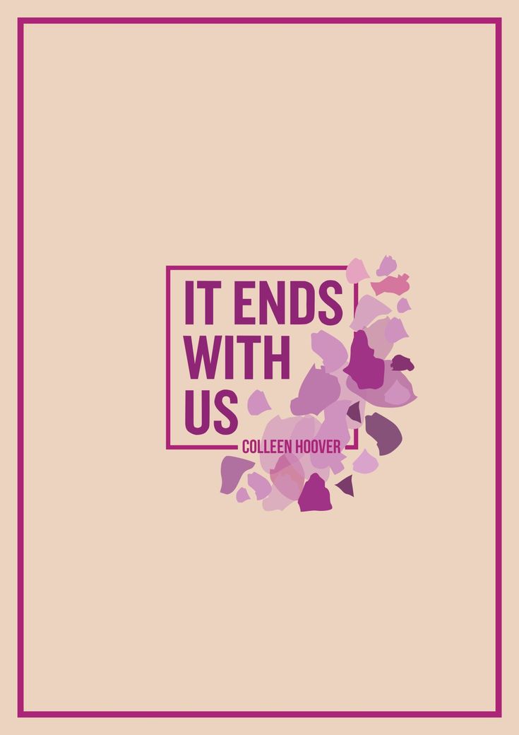 the words, it ends with us written in pink and purple on a beige background