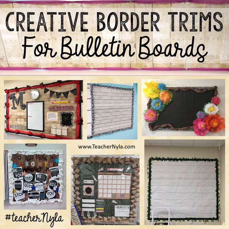 creative bulletin boards with text overlay that says creative border trims for bulletin boards