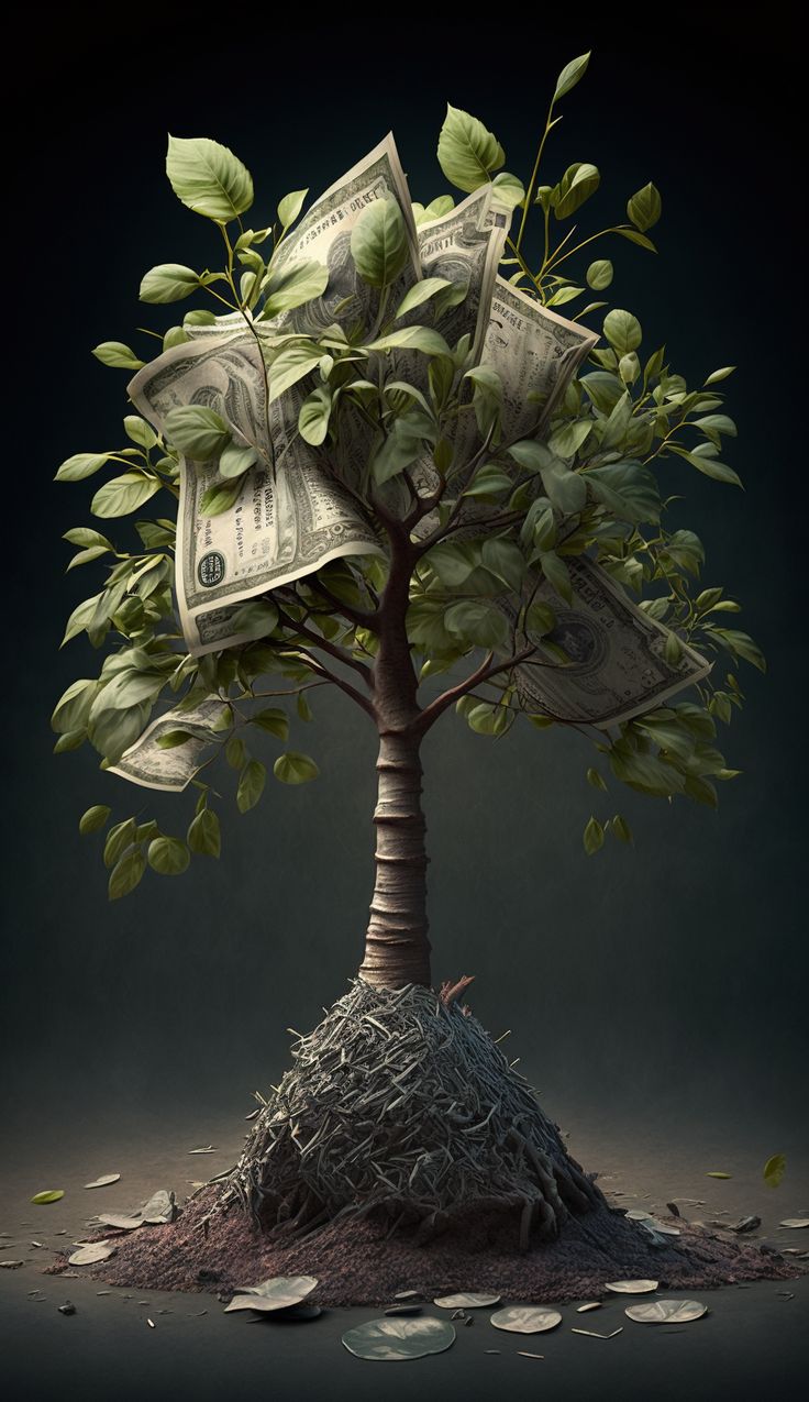 a tree that has money growing out of it