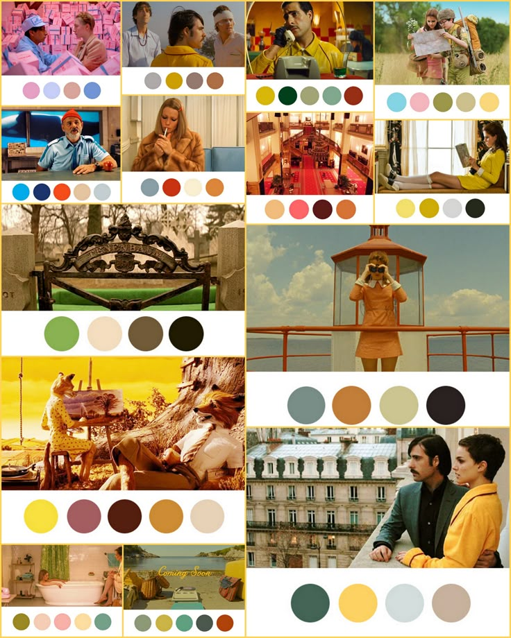 the collage shows many different people and colors