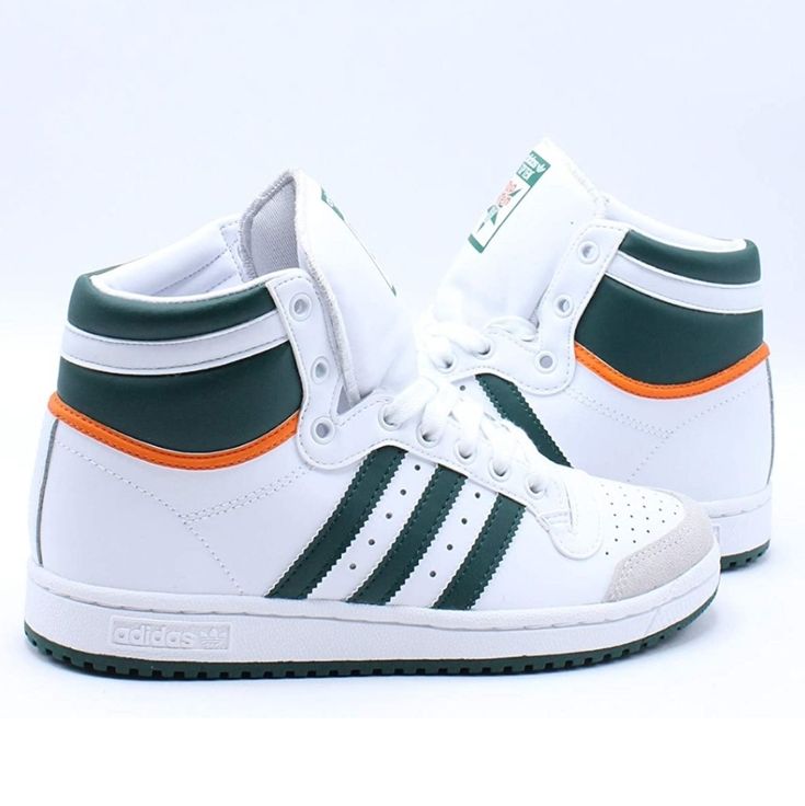 Nwt Toddler Boy Adidas Top Ten Sneakers Green And White Size 10 White High-top Sneakers For School, Top Ten Adidas, Adidas Top Ten, Tennis Top, Adidas High Tops, Casual Athletic Shoes, Nike Converse, Sneakers Green, Adidas Shoes Superstar