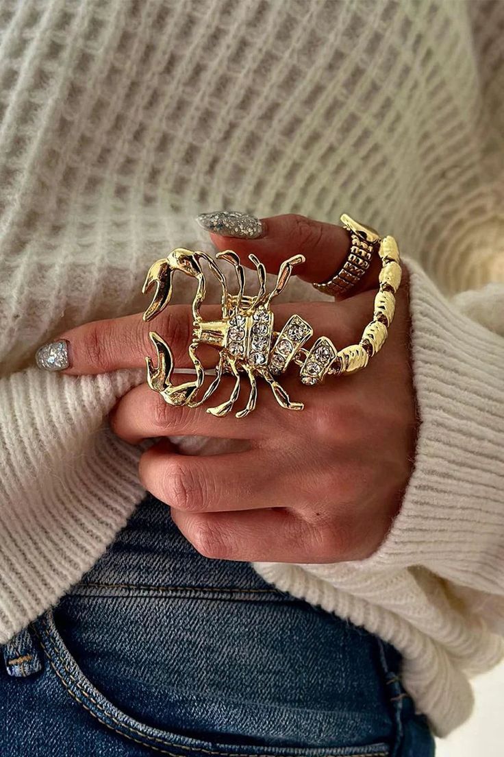 Antonella Metal Diamond Bracelet – Acmefun Scorpion Ring, Dope Jewelry Accessories, Modern Jewellery Design, Big Jewelry, Dope Jewelry, Statement Jewellery, Bracelet Design, Funky Jewelry, Jewelry Lookbook