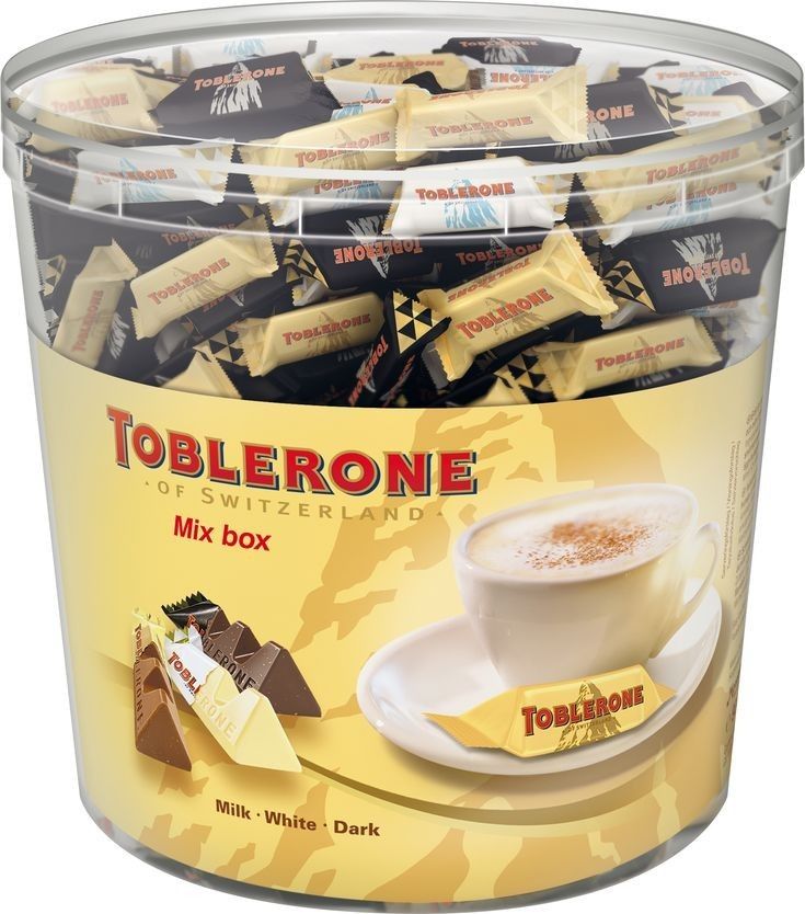 toblerone mix box in a plastic container