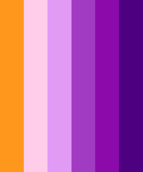 an orange, purple and pink color scheme