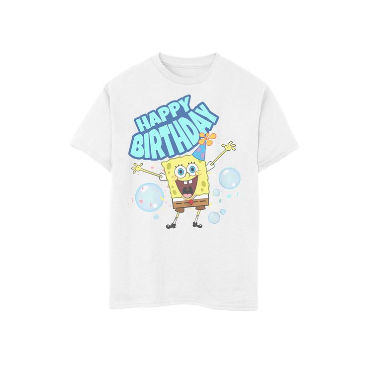 He'll want to celebrate his birthday in style in this fun boys 8-20 birthday graphic tee. He'll want to celebrate his birthday in style in this fun boys 8-20 birthday graphic tee. FEATURES Crewneck Short sleevesFABRIC & CARE Cotton Machine wash Imported Size: Small. Color: White. Gender: male. Age Group: kids. Spongebob Happy Birthday, Spongebob Happy, Birthday Graphic, 20 Birthday, Birthday Tee, 20th Birthday, In Style, Graphic Tee, Age Group