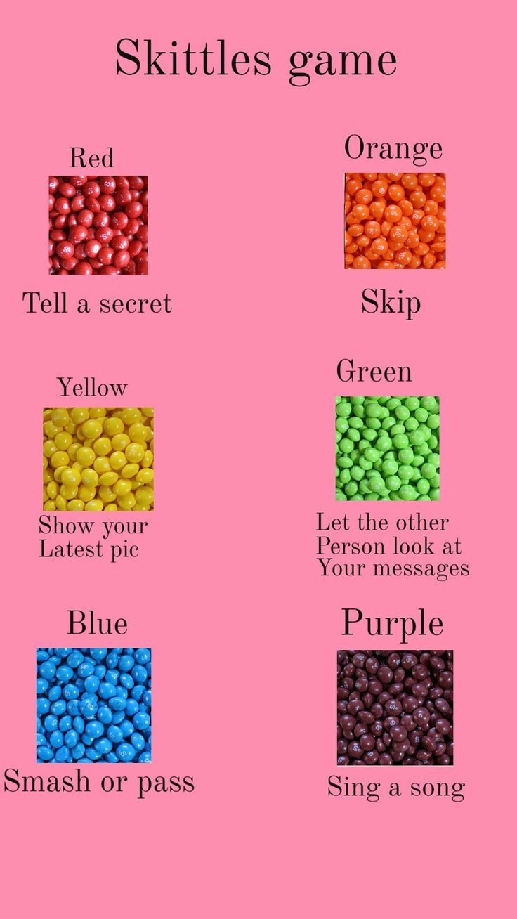 the colors of skittles game on a pink background