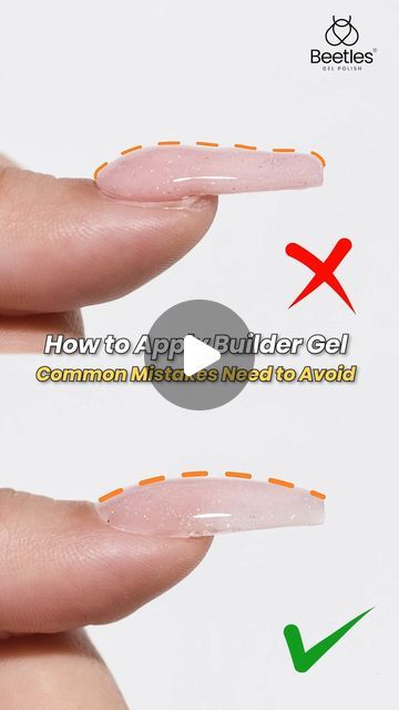 Gel Polish Application Tutorials, How To Builder Gel Nails, How To Apply Builder Gel, Gel Builder Nails Short, How To Use Builder Gel, Builder Gel Manicure, Building Gel Nails, Beetles Gel Polish Ideas, Gel Nails Application