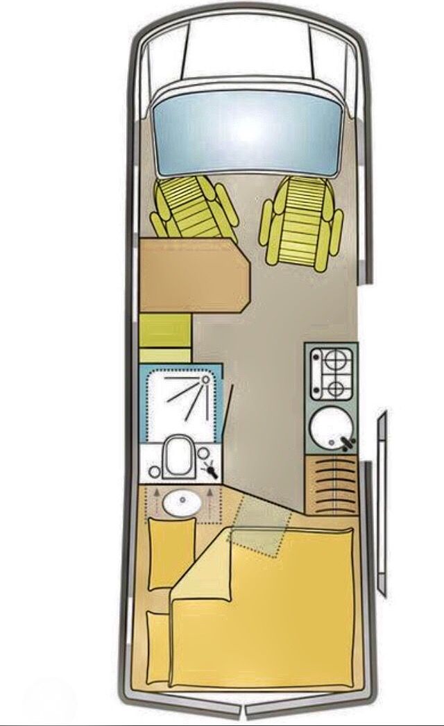 the floor plan for a small boat