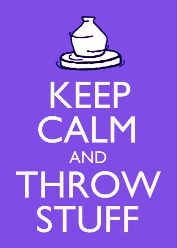 a purple poster with the words keep calm and throw stuff