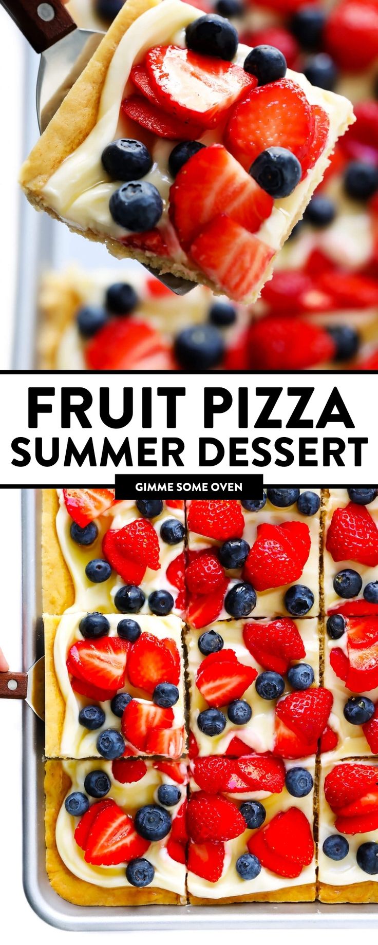 the fruit pizza is topped with strawberries and blueberries