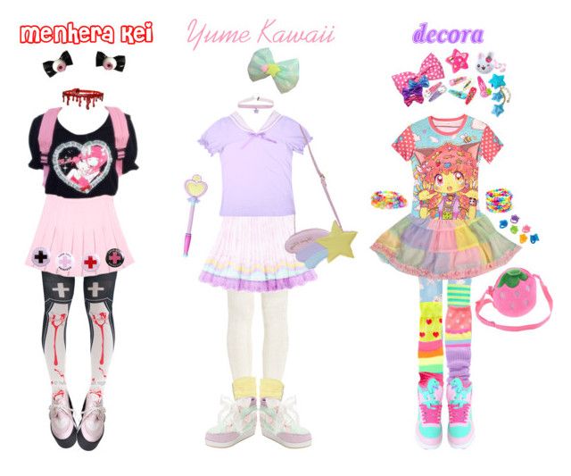 "Fashion Styles: Menhera Kei ♥ Yume Kawaii ♥ Decora" by scoutvenus ❤ liked on Polyvore featuring Meadham Kirchhoff, Hot Topic, Galaxxxy, AÃ©ropostale, Clips, Fit-to-Kill and claire's Decora Fashion Art, Decora Style Clothes, Yume Kawaii Outfit, Yamikawaii Fashion, Decora Clothes, Decora Kei Aesthetic, Decora Kei Outfits, Yami Kawaii Outfit, Decora Fashion Outfits