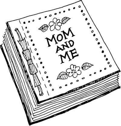 a book with the words mom and me written on it