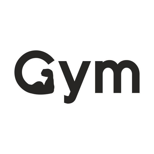 the gym logo is black and white with a large letter g on it's side