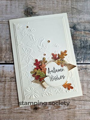 an autumn card with leaves on it